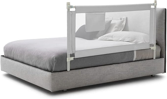 BABY JOY Bed Rail for Toddlers, 57’’ Extra Long, Height Adjustable, Foldable Baby Bed Rail Guard w/Storage Pocket & Double Safety Child Lock for Kids Twin Full Size Queen King Mattress (Gray, 57'')