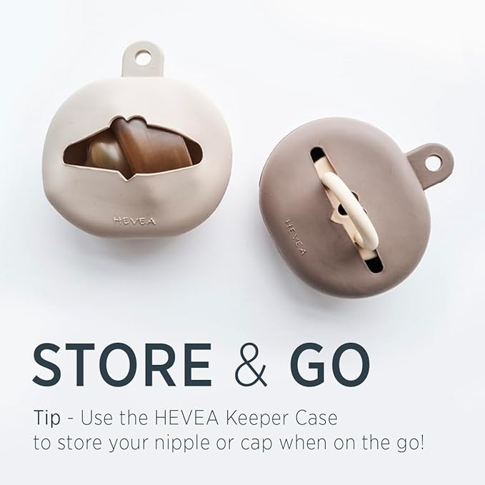 HEVEA Wide Neck Baby Bottle Cap - Glass Bottle Cap Single-Pack - 100% Natural Rubber 0+ Months, Free from Plastic, BPA, and Phthalates
