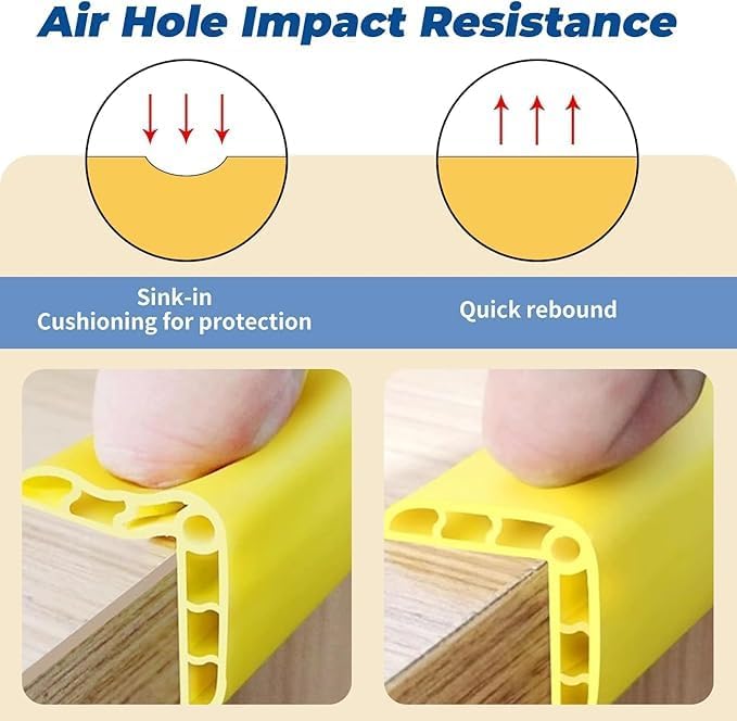 Wall Corner Edge Protector - 1.2 x 1.2 x 23.6 Inch Baby Proofing Corner Guards, Self Adhesive Furniture Edge Strips for Home, Kindergarten and Office, 5 Pack