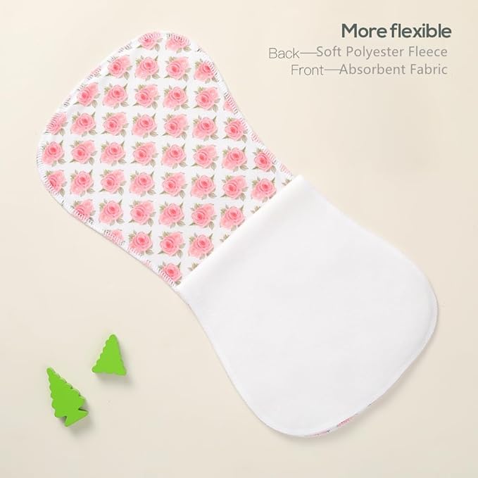 8 Pack Baby Burp Cloths, Unisex for Boys and Girls, Super Absorbent and Soft Towel,Solid Color (Pink-mg)