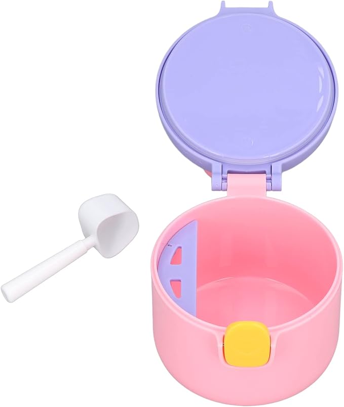 Alomejor Milk Powder Container, 250ml Food Grade Food Storage Holder with Spoon for Outdoor Travel Room()