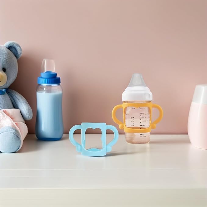 Silicone Baby Handles 4-Pack Ergonomic Non-Slip Grip for Easy Holding Compatible with Most Feeding Bottles Comfortable