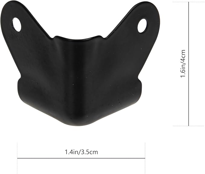FOMIYES Black Iron Speaker Corner Protectors, 8pcs Metal Box Corner Guards for Furniture, 1.96x1.57x1.57inch, Anti-Collision and Anti-Skid, Includes Screws