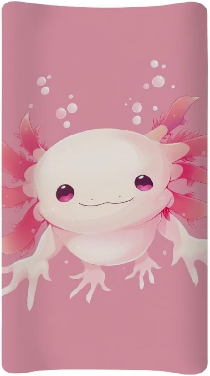 Changing Pad Covers for Boys Girls, Fancy Axolotl Diaper Changing Table Pad Cover Soft Breathable Changing Mat Cover for 32''x16" Cute Birthday Gifts for Baby