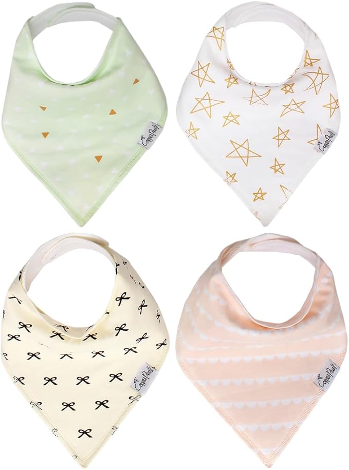 Copper Pearl Baby Bandana Bibs, 4 Pack