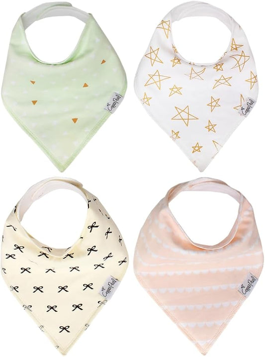 Copper Pearl Baby Bandana Bibs, 4 Pack