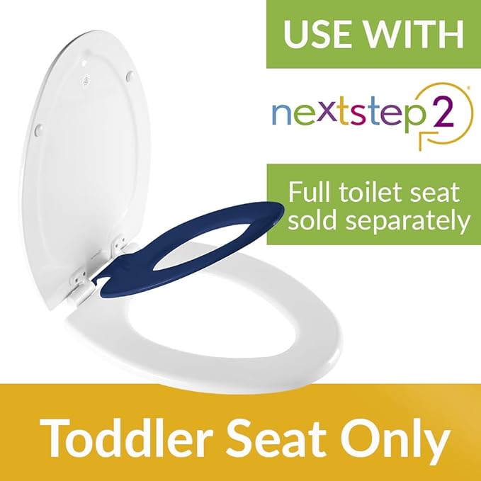Next Step Toddler Toilet Seat, Insert Only For Use With NextStep2 Toilet Seat, Slow Close, Removable, Round, Blue