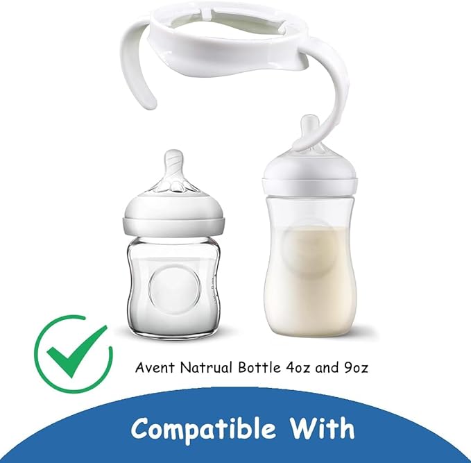 Bottle Handles Compatible with Avent Natural Response Baby Bottle, Pack of 4, Pink and White