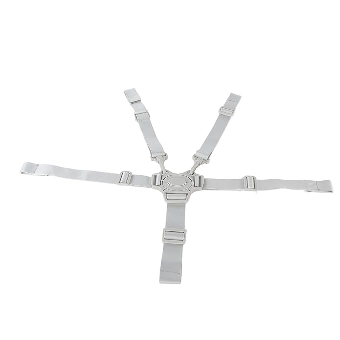 5 Point Baby Safety Strap Belt, Universal Adjustable High Chair Harness Straps, Baby Safety Strap Belt for Stroller Pushchair (Gray Button 5-Point Strap)