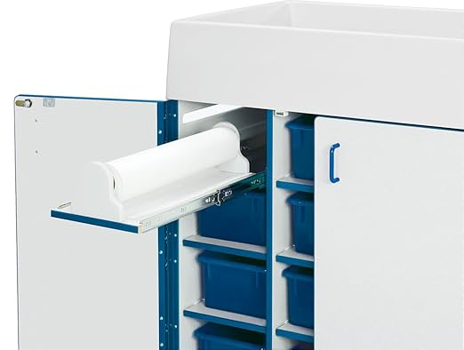 Jonti-Craft Rainbow Accents 5148JC003 Diaper Changer with Stairs, Right, Blue
