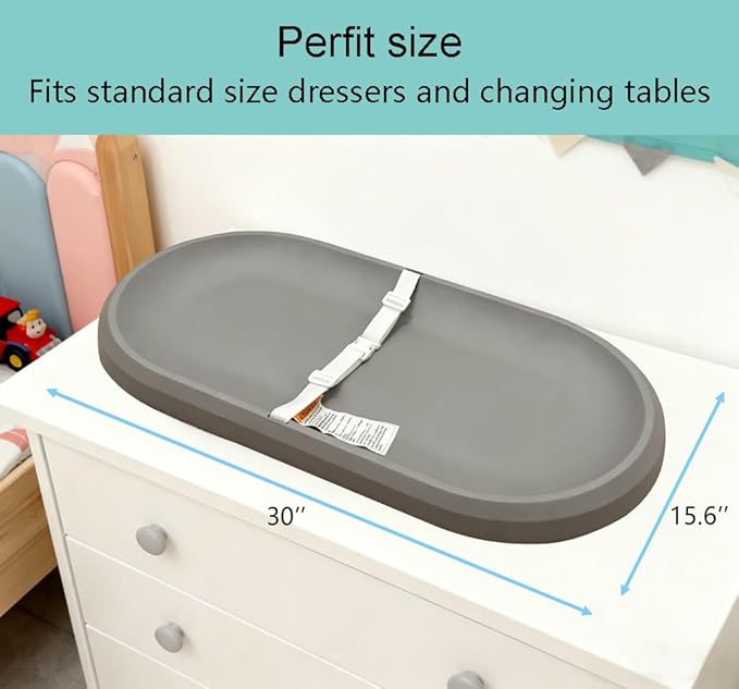 Baby Changing Pad - Lightweight Wipeable Foam Changing Pad, Comfortable and Waterproof, Fits All Changing Table, 30"x 15.6", Darkgray