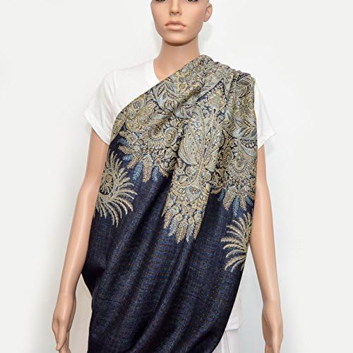 Nursing Cover - Nursing Scarf - Nursing Infinity Scarf - Breastfeeding Cover (Navy Blue with Floral Golden Beige Pattern)