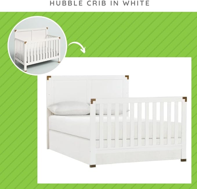 Full-Size Conversion Kit Bed Rails for Viv + Rae Convertible Cribs - Solid Wood Rail - Toddler and Adult Bed Rail for Full-Size Beds - Essential Nursery & Baby Furniture (White, Option 1)