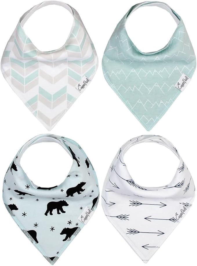 Copper Pearl Baby Bandana Bibs, 4 Pack