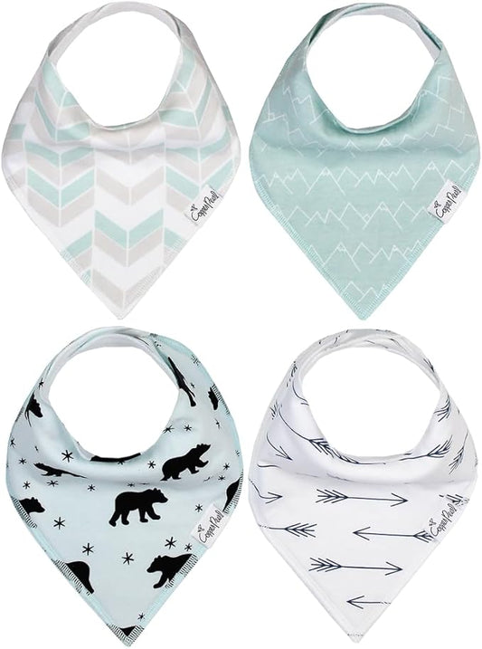 Copper Pearl Baby Bandana Bibs, 4 Pack