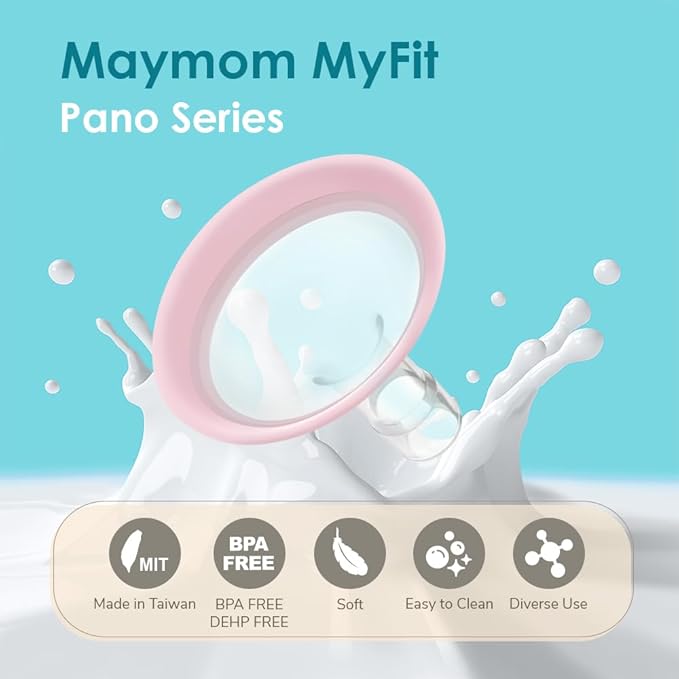 25mm Maymom MyFit Shields, Pano Series; Compatible with Medela Breast Pump- PersonalFit, Freestyle, Harmony, Maxi, Freestyle Flex Connector; Connect to Maymom Widemouth/Narrow Connector, 2pcs