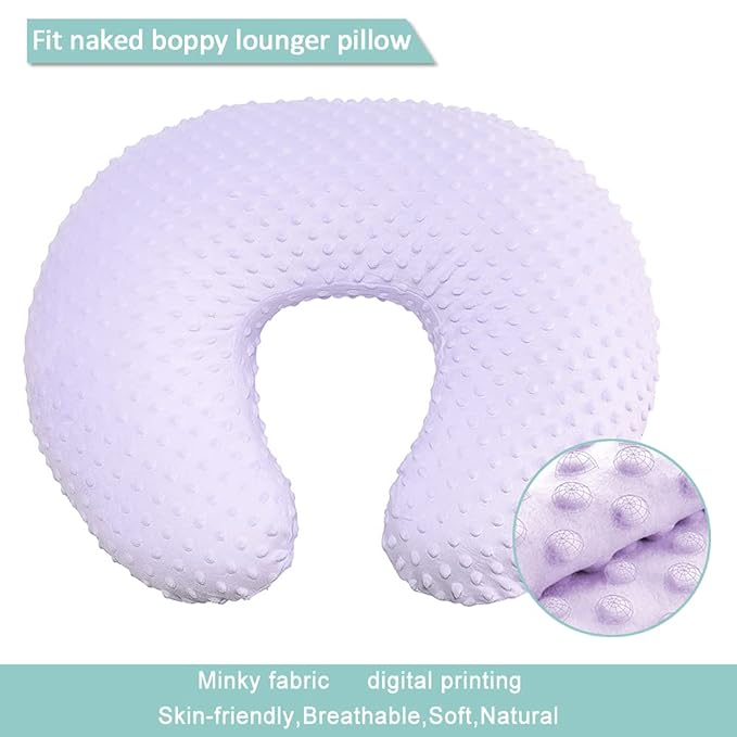 OWLOWLA Nursing Pillow Cover, Breastfeeding Pillow Slipcover Fits Nursing Pillow for Baby Boy Girl(Lilac)