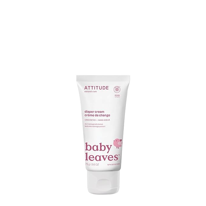 ATTITUDE Baby Diaper Cream, EWG Verified & Zinc Oxide Formula, Unscented & Hypoallergenic, Dermatologist-Tested, Vegan, 75g