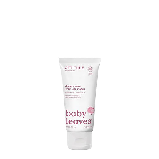 ATTITUDE Baby Diaper Cream, EWG Verified & Zinc Oxide Formula, Unscented & Hypoallergenic, Dermatologist-Tested, Vegan, 75g