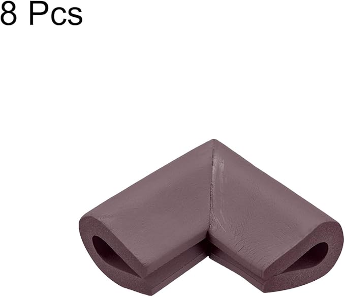 uxcell Corner Guards Edge Protectors, 8Pack U Foam Safety Bumper W Self-Adhesive Tape Furniture Corner Table Edge Guard, 2.16"x1.38"x0.31", Brown