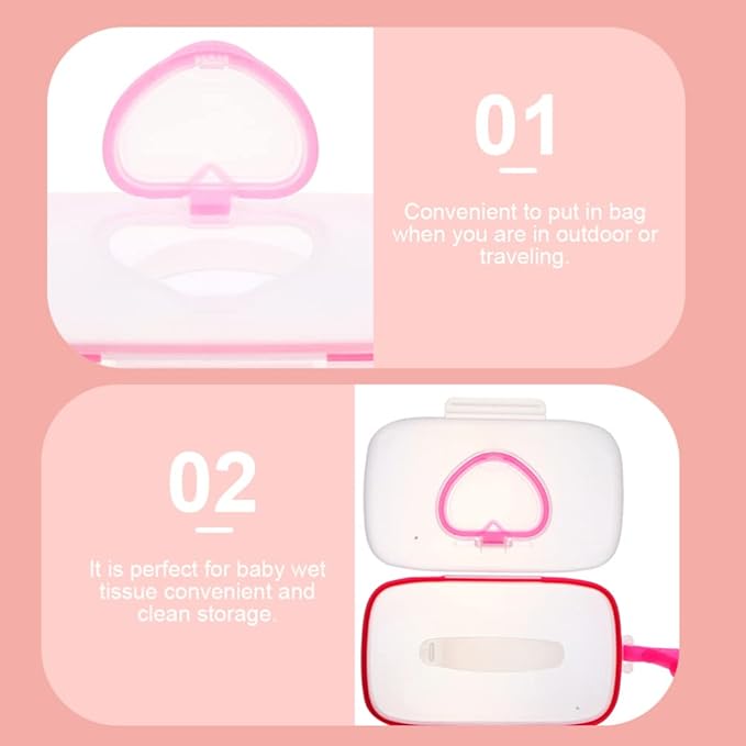 2PCS Container Portable Baby Wipe Dispenser Outdoor Refillable Holder Diaper Wipe Case Storage Box Travel Wipes case,Wipes case,Baby Wipes Dispenser for Travel Home Car Use