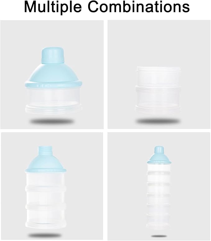 2 PCS 5 Layers Baby Milk Powder Pots, Formula Dispenser Portable Milk Powder Formula Dispenser Container Pot Box Milk Cans Snack Storage Box for Travel(Purple +Purple)