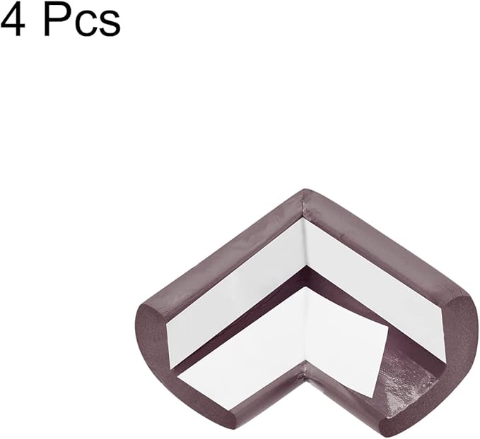 uxcell Corner Guards Edge Protectors, 4Pack Foam Safety Bumper L Shape, 55mm/2.16"(L) for Furniture Corner Table Edge Guard, Brown