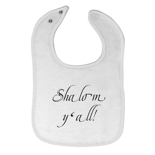 Toddler & Baby Bibs Burp Cloths Judaism Shalom Style B Jewish Cotton Baby Items for Baby Girl & Boy White Design Only