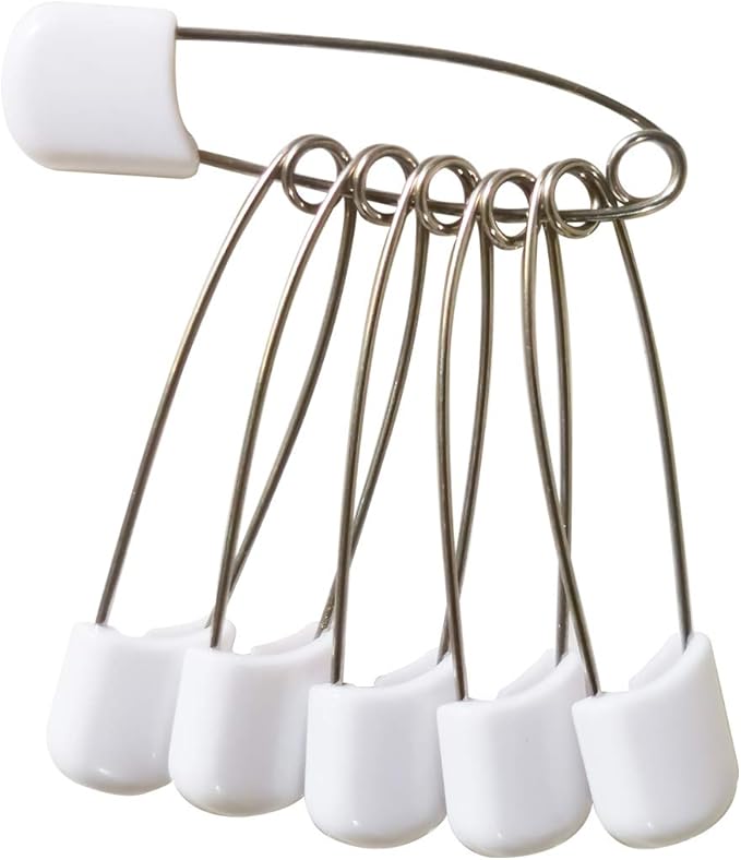 Otylzto 70PCS Plastic Safety Pin 2inch Stainless Steel Pins No Rust, Safety Locking Baby Cloth Diaper Nappy Pins 2.2Inch