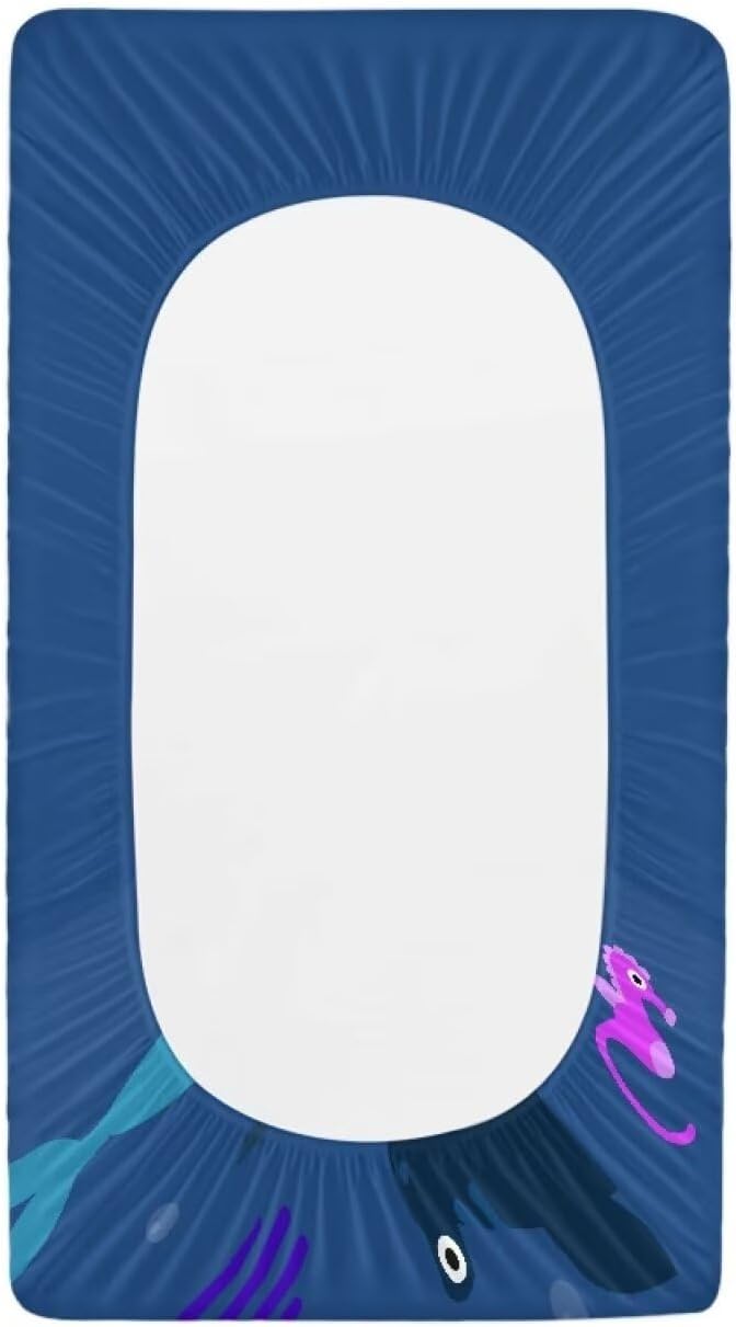 Dolphin Ship Changing Pad Covers, Breathable Baby Change Table Cover Non Slip Change Sheet for Newborn Babies Boys Girls