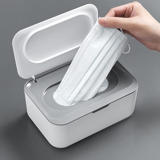 Wet Wipes Dispenser Tissue Napkins Storage Boxes Case Holder Diaper Wipes Container for Baby Gray