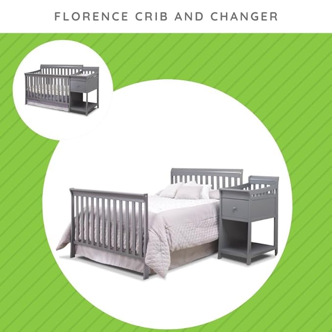 CC KITS Full-Size Conversion Kit Bed Rails for Sorelle Crib & Changer Combos - Solid Wood Rail - Toddler & Adult Rail for Full-Size Beds - Nursery & Baby Furniture (Gray - Florence Crib & Changer)