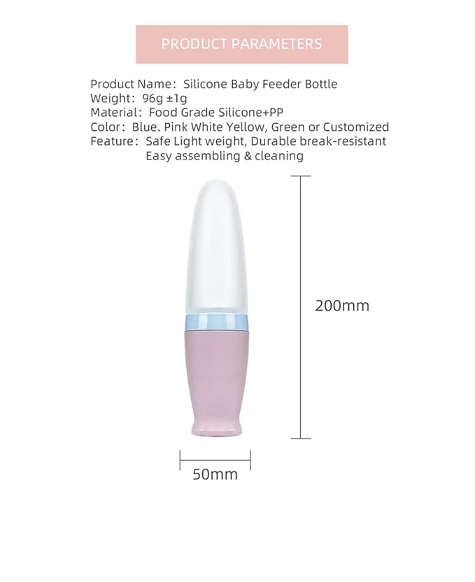 Baby Food Feeder, Silicone Squeeze Spoon Feeder for Infant Food Dispensing and Feeding, 90ml