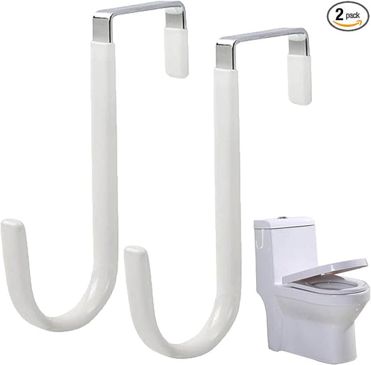 Potty Seat Hook，2pcs Multifunctional Potty Hook for Kids Towel Organizer Heavy Duty Organizer Hooks，Z Shaped Shower Door Hooks (White) (White)