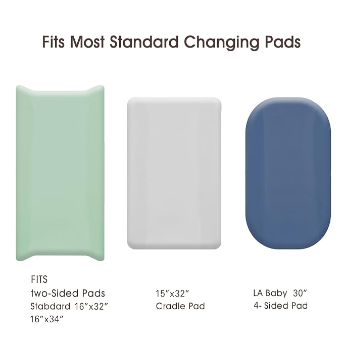 david's Kids 3 Pack Changing Pad Cover Set, Ultra Soft Breathable Cozy Microfiber Diaper Change Table Sheets for Baby Girls, Fit Most Changing Pads, Grey & Sage & Navy Blue