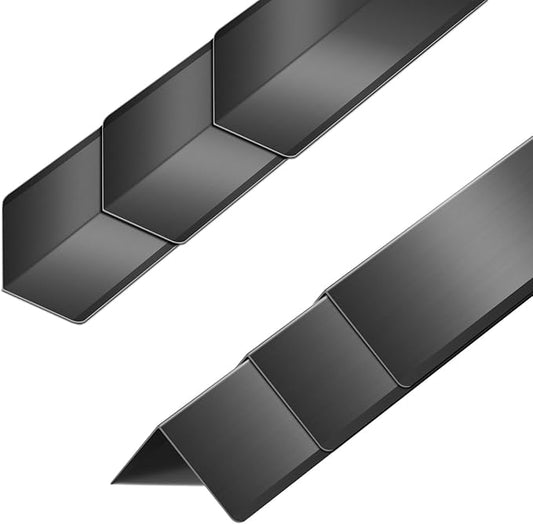 Steel Corner Guards 2 x 2 x 48” Metal Protector, 6 Pack Metal Wall Corner Protector T304 Stainless Steel Wall Molding Trim (Black)