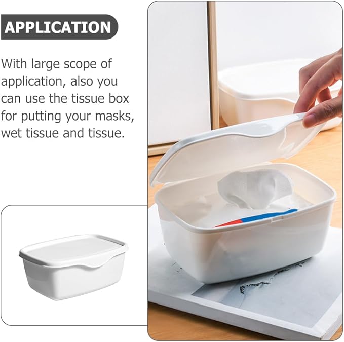 Alipis 3pcs Wet Tissue Storage Box Lid Compact and Portable Organizer for Desktop and Travel for Stationery and Items