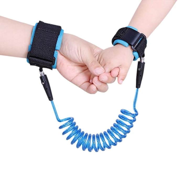 AKOAK Anti Lost Wrist Link Safety Wrist Link for Toddlers and Kids,Toddler Harness Walking Leash,Blue,1.5 Meters(4.9ft)