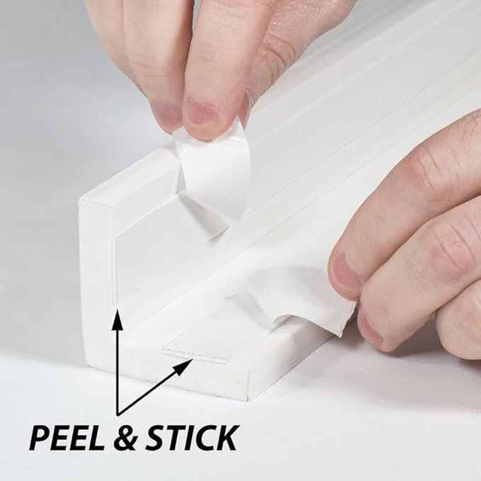Outwater White 1-1/2" X 1-1/2" Styrene Angle with Adhesive on Both Sides, 4FT, Corner Protector