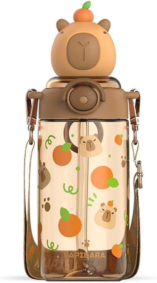 Kawaii Capybara Water Bottle Tritan Bottles Water Cup Kids Portable Kapibara Drinks Bottle for School/Cycling/Running