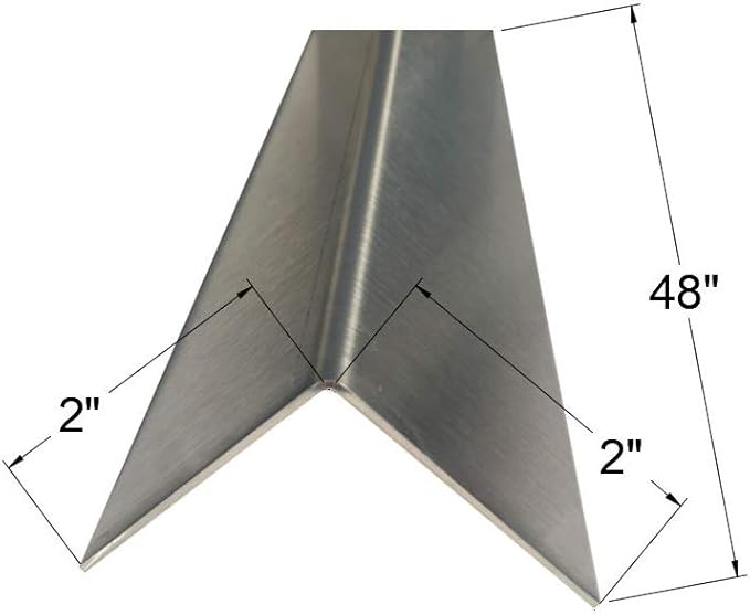 Brushed 304 Stainless Steel Corner Guards, 48" Wall Protectors, 20ga & 16ga, Available in 1/2" to 4", Multi-Pack Options (1, 2, 5, or 10) (5, 2 x 2, 16ga, No Hug Edges)