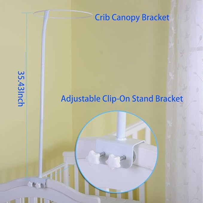 Crib Canopy Holder Mosquito Net Stand Holder Set Metal Adjustable Clip-On Stand Bracket for Rack Mosquito Net Accessories