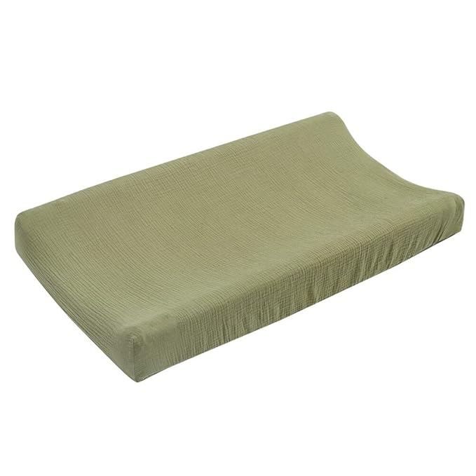 Cotton Changing Pad Cover,Unisex Diaper Change Table Sheet Ultra Soft Diaper Change Table Pad Cover Washable Changing Pad Sheets for Newborn,32in x 16in x 5in,Army Green