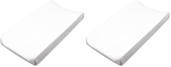 HonestBaby Unisex Baby Organic Terry Cotton Changing Pad Cover, Bright White, One Size US (Pack of 2)