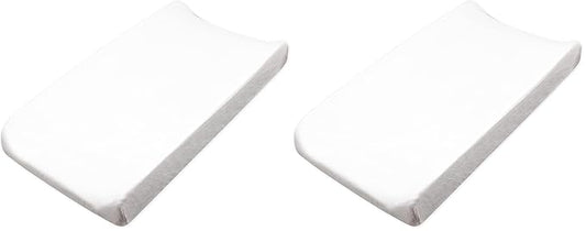HonestBaby Unisex Baby Organic Terry Cotton Changing Pad Cover, Bright White, One Size US (Pack of 2)