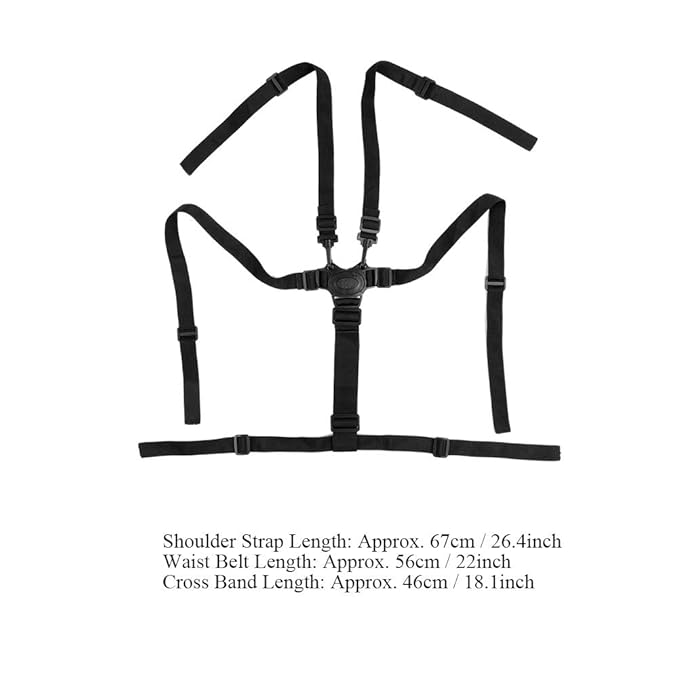 5 Point Child Seat Belt Harness Universal Adjustable Strap Baby Stroller Pushchair Rotating Protection