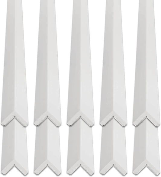 Outwater White 1" X 1" Wall Corner Protector Trim with Adhesive, 8FT Length, 10 Pack