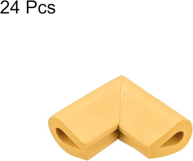 uxcell Corner Guards Edge Protectors, 24Pack U Foam Safety Bumper W Self-Adhesive Tape Furniture Corner Table Edge Guard, 2.16"x1.38"x0.31", Wood Color