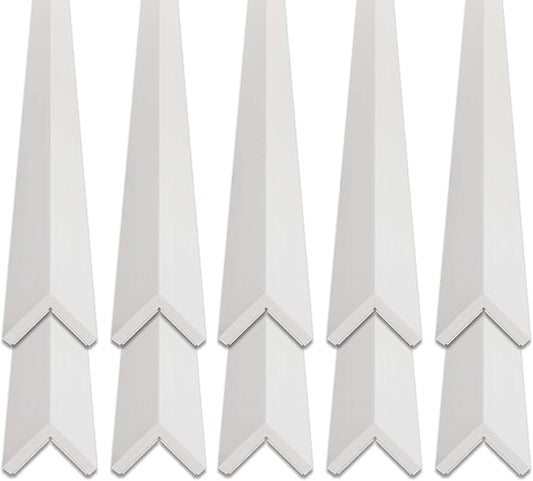 Outwater White 1-1/2" X 1-1/2" Wall Corner Protector Trim with Adhesive, 8FT Length, 10 Pack
