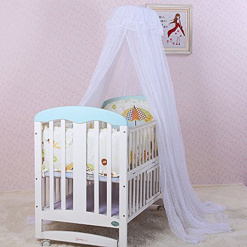 Baby Dome Mosquito Net Nursery Crib Bed Canopy Mesh Insect Netting Without Stand, White